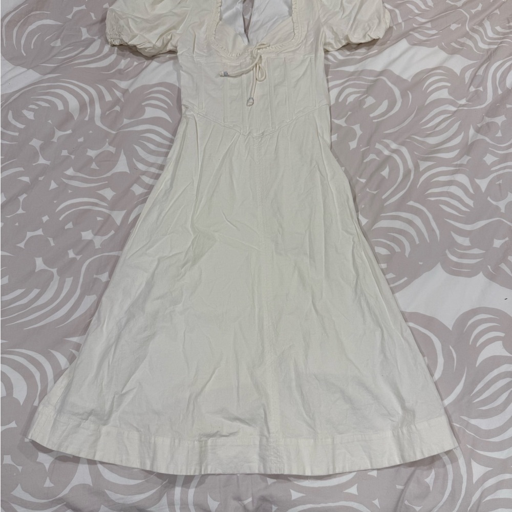 Anthropologie Cream Midi Dress
